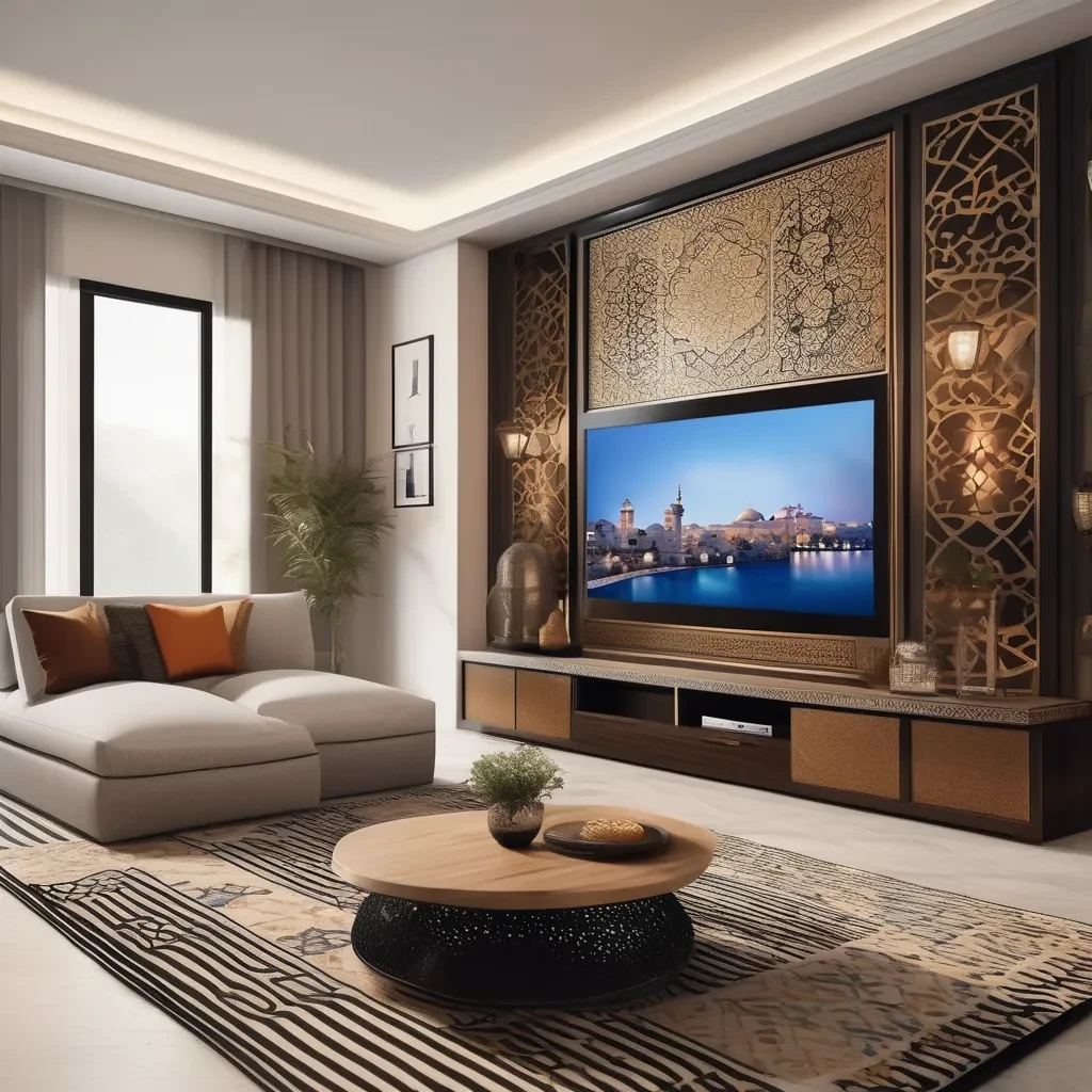 Trex IPTV displaying Arabic channels in a Middle Eastern living room
