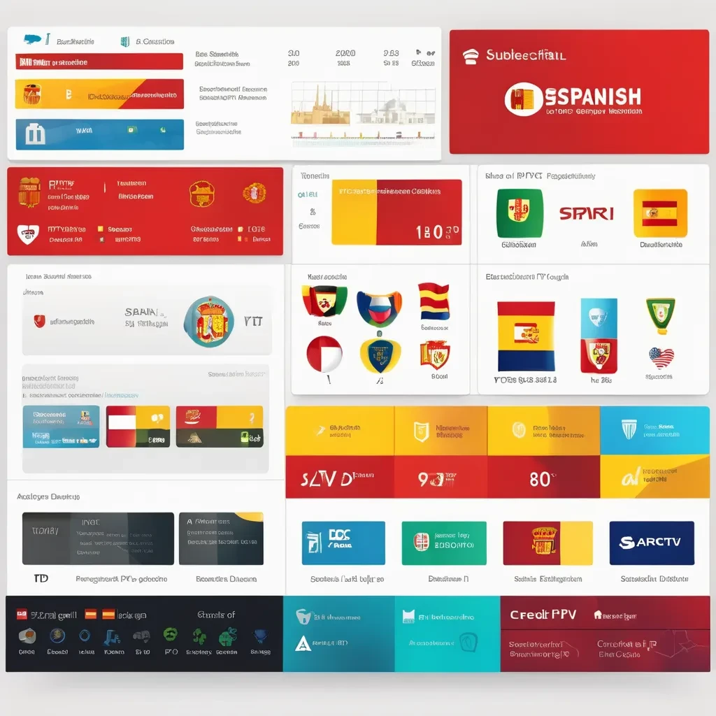 Interfaz de panel de control IPTV para revendedores en España, con opciones de gestión y colores rojo y amarillo.